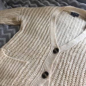 POL Cream Knit Button up Cardigan