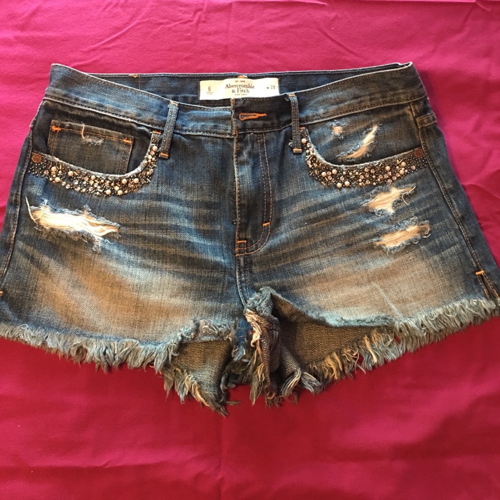 High waisted jean shorts