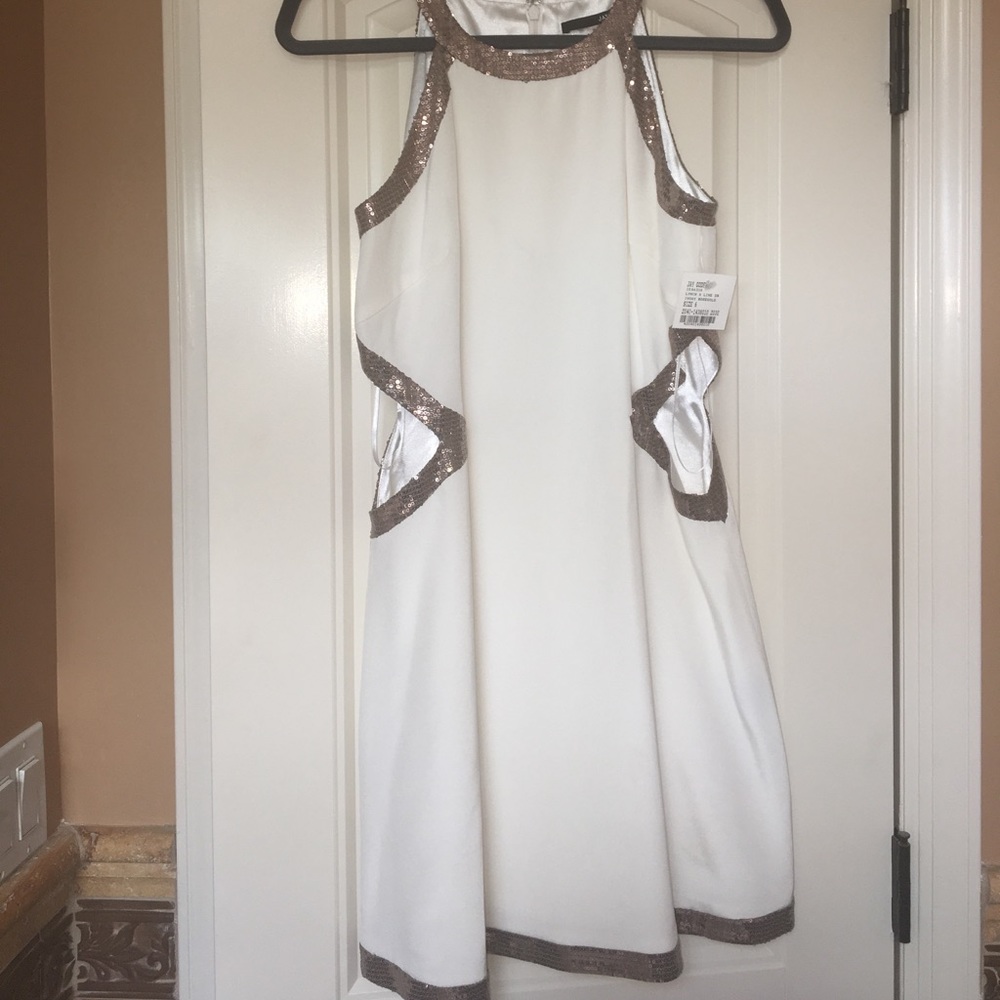 Jay Godfrey  A Line Ivory Rosegold Dress brand new with tags!