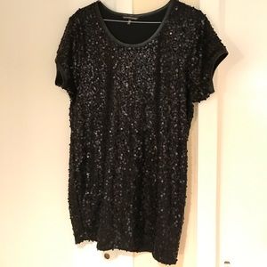 Victoria's Secret black sequin t-shirt dress