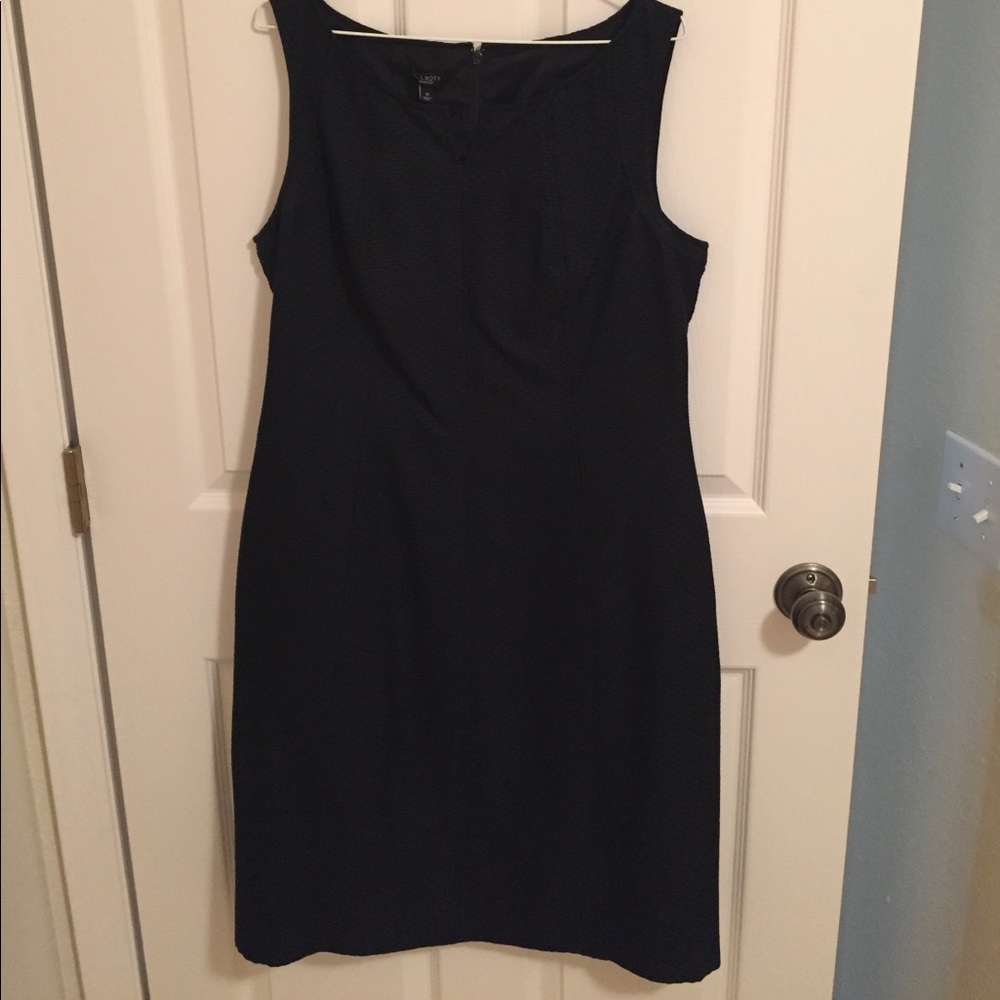 Talbots lined, textured black dress. Size 12