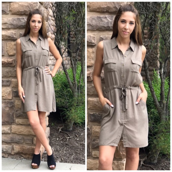 🌸 Olive Pocket Slip Dress - Picture 2 of 4