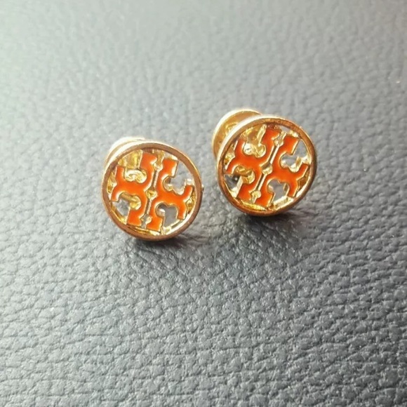 Tory Burch Jewelry - Tory Burch Circle Stud Logo Earrings