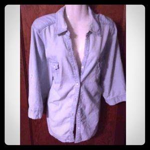 Plus size chambray shirt/jacket