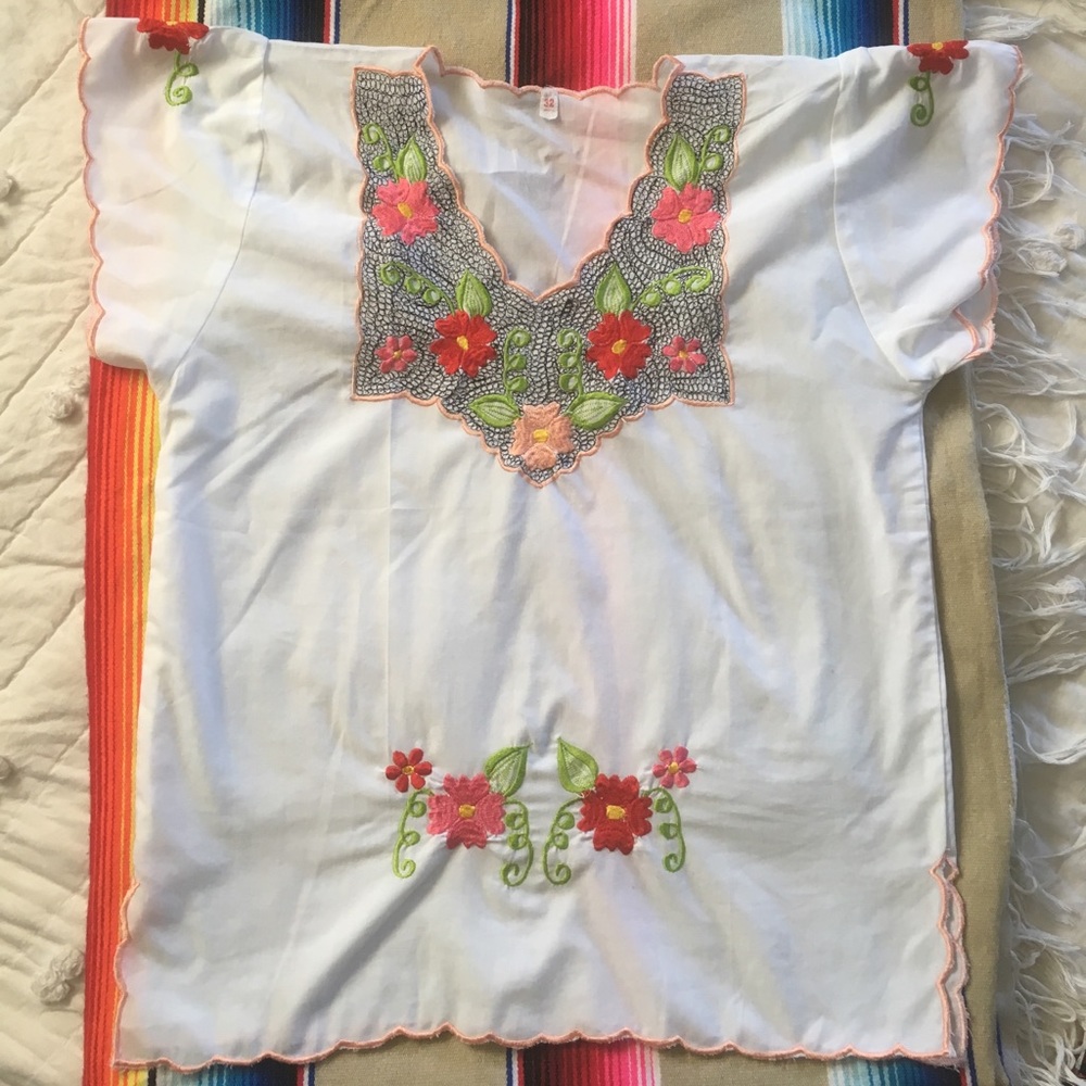 Vintage Mexican-style embroidered top