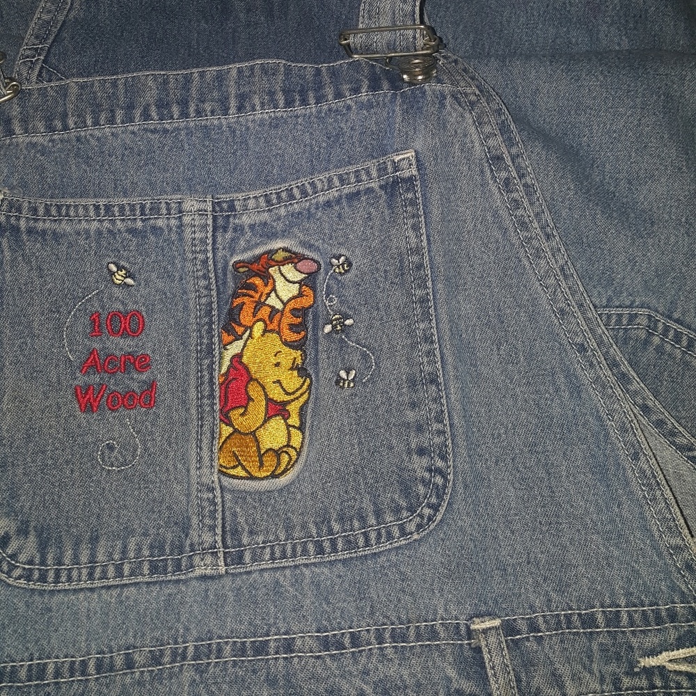 90s vintage POOH denim overalls