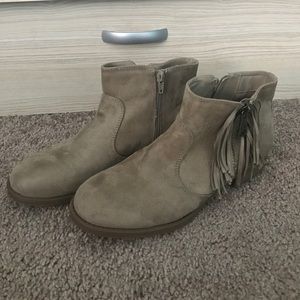 Oatmeal Suede Booties