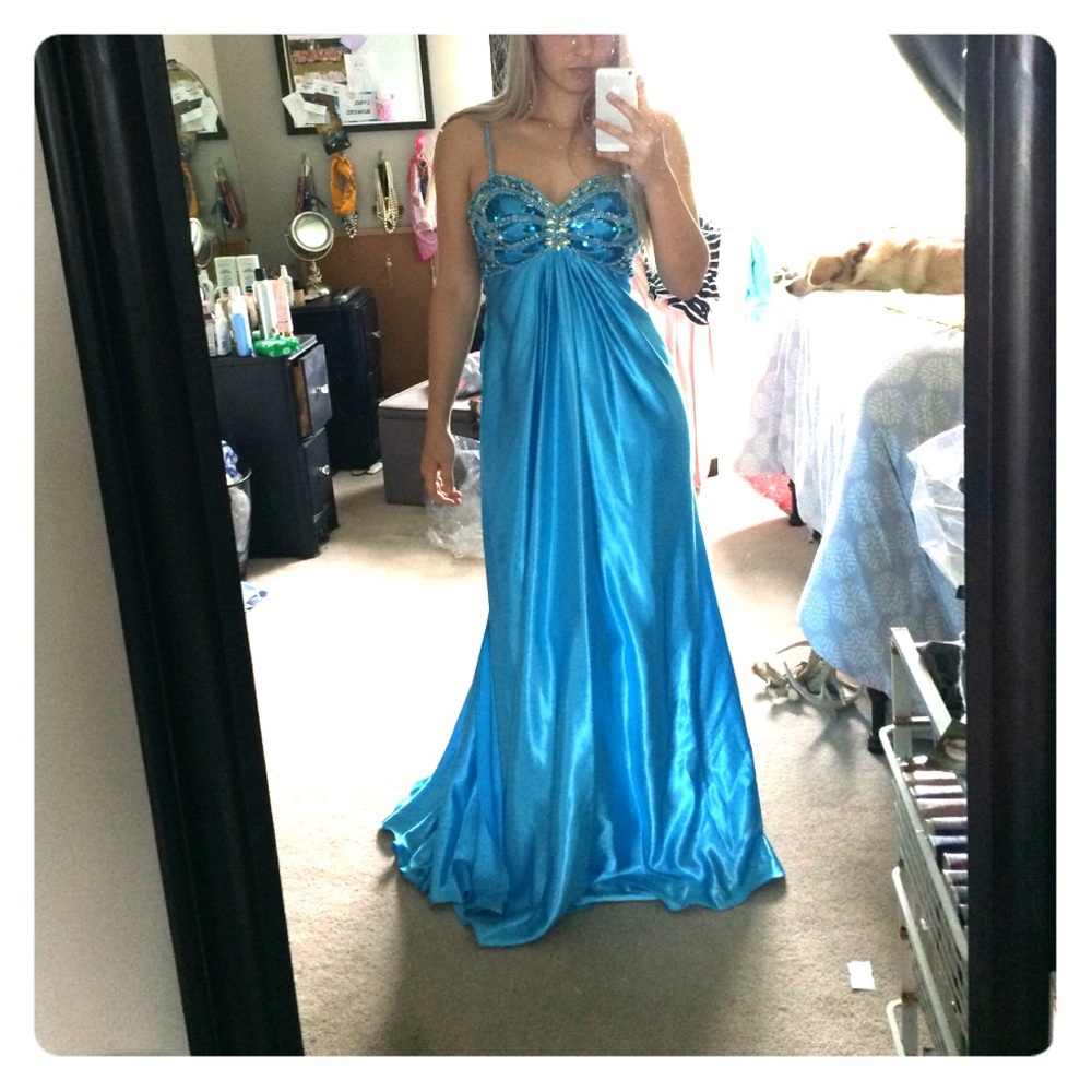 Blue beaded Formal/Prom gown