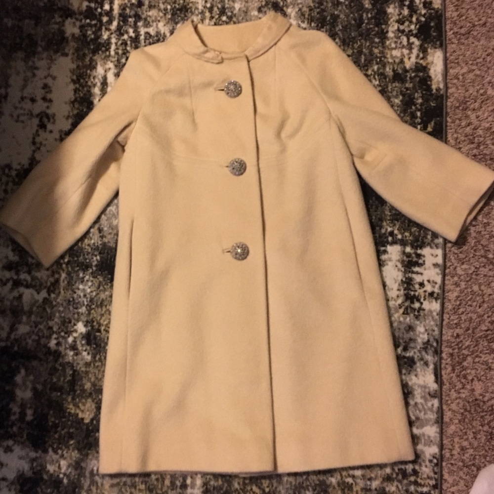 Forstmann vintage wool coat crystal buttons S M