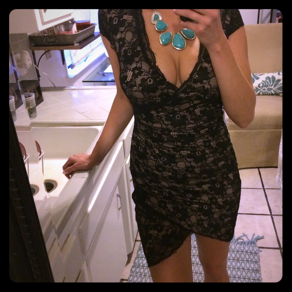 Black lace BEBE dress