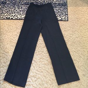EDDIE BAUER BLACK SLACKS WIDE LEG TALL 8 INSEAM 33