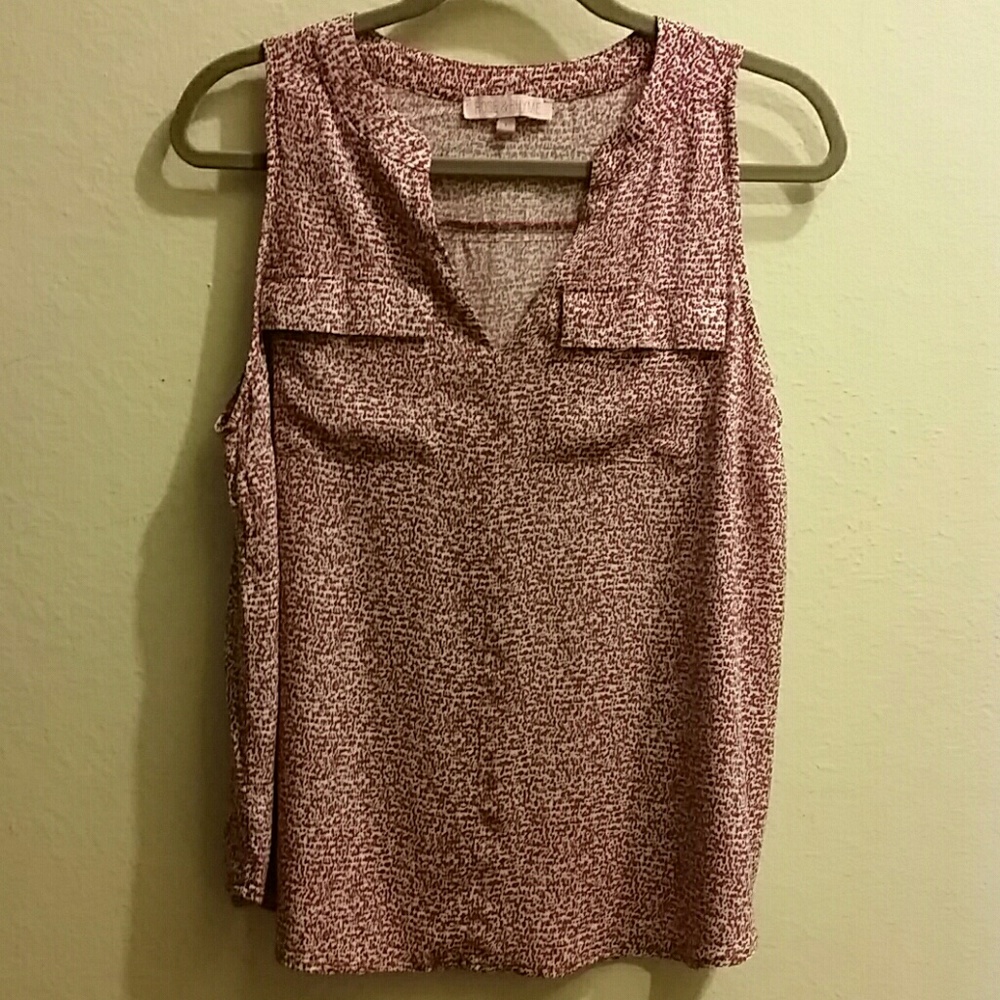 Rose & Rhyme magenta and white pattern top EUC
