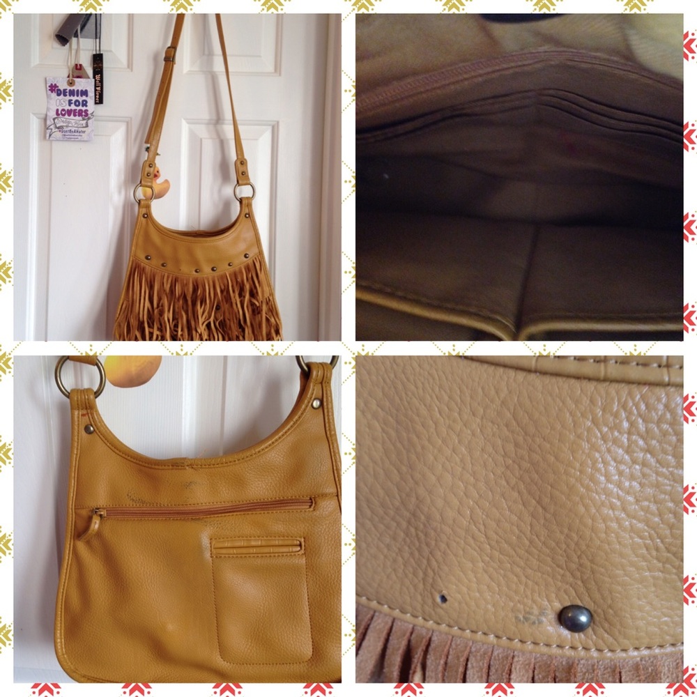 Fringed faux leather crossbody bag - Picture 1 of 1