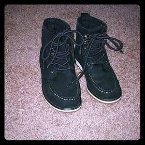 Black Sperry boots size 1