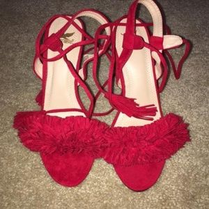 Red Tassle-tie Heels