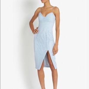 Nicholas Geometric Lace Dress in Blue - intermix