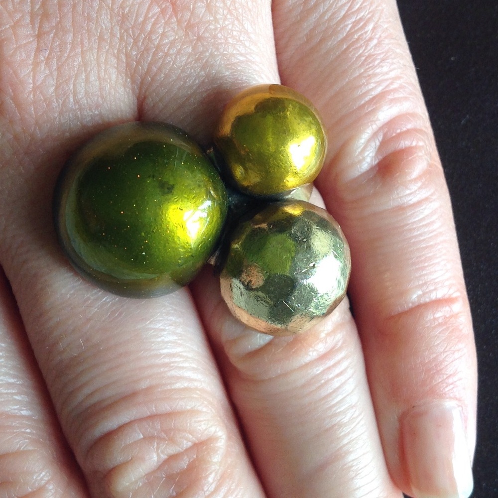 Adjustable Art-Deco bubble ring