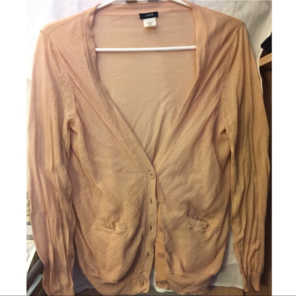 JCrew cardigan in rose champagne color