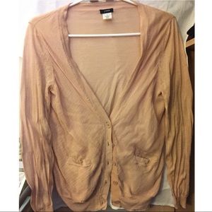 JCrew cardigan in rose champagne color