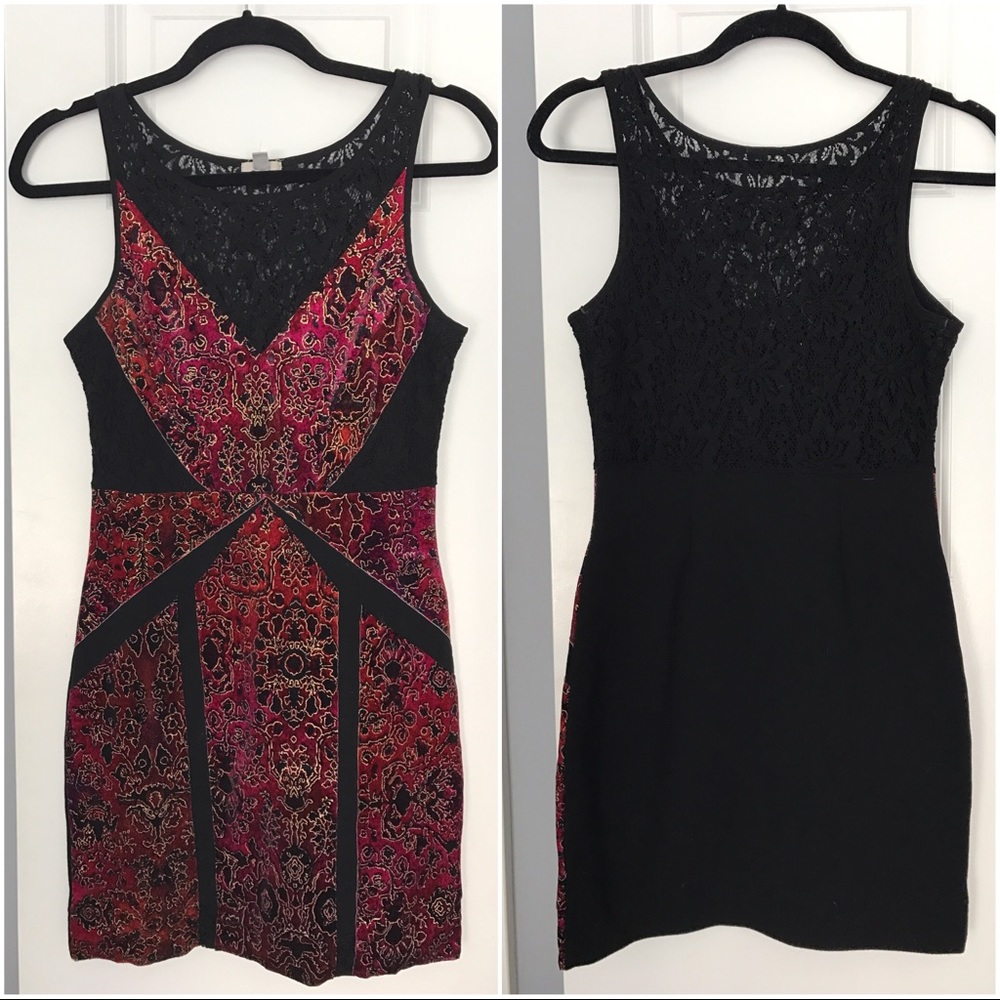 UO Ecote Lace and Velvet Bodycon Dress