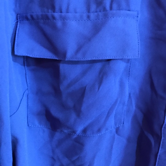 New York & Company Button Down Polyester Crop Top - Picture 3 of 5