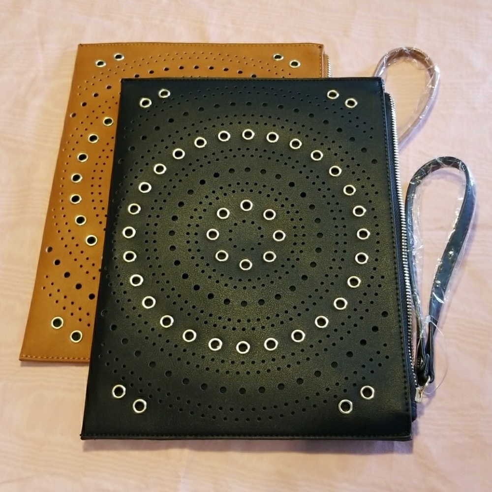 IMO handbag/wristlet 1 brown And 1 black leather.