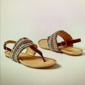 Beaded fray detail sandal