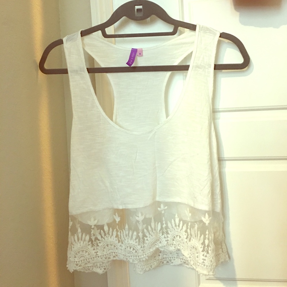 Emma & Sam Racerbank Tank with Lace Bottom