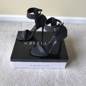 High heel black sandal by Sophia & Lee