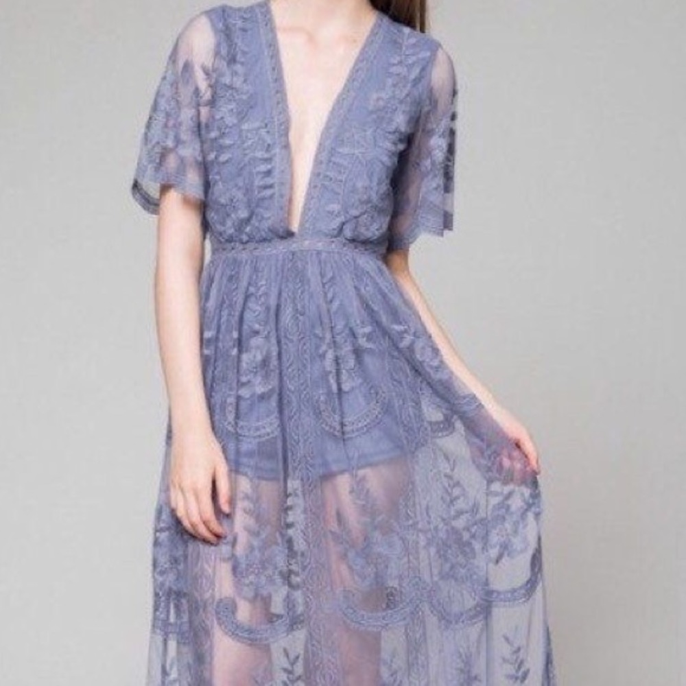 NEW NWT Honey Punch lace maxi romper