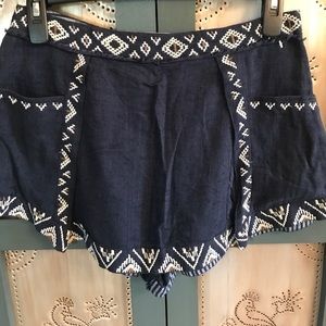 Free People Navy Blue Arrow Run Skort Sz 10