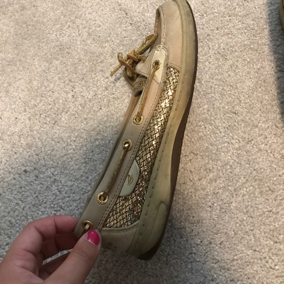 Gold Sperrys - Picture 4 of 5