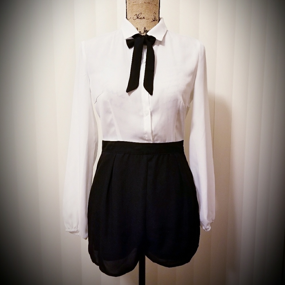 Tie neck blouse