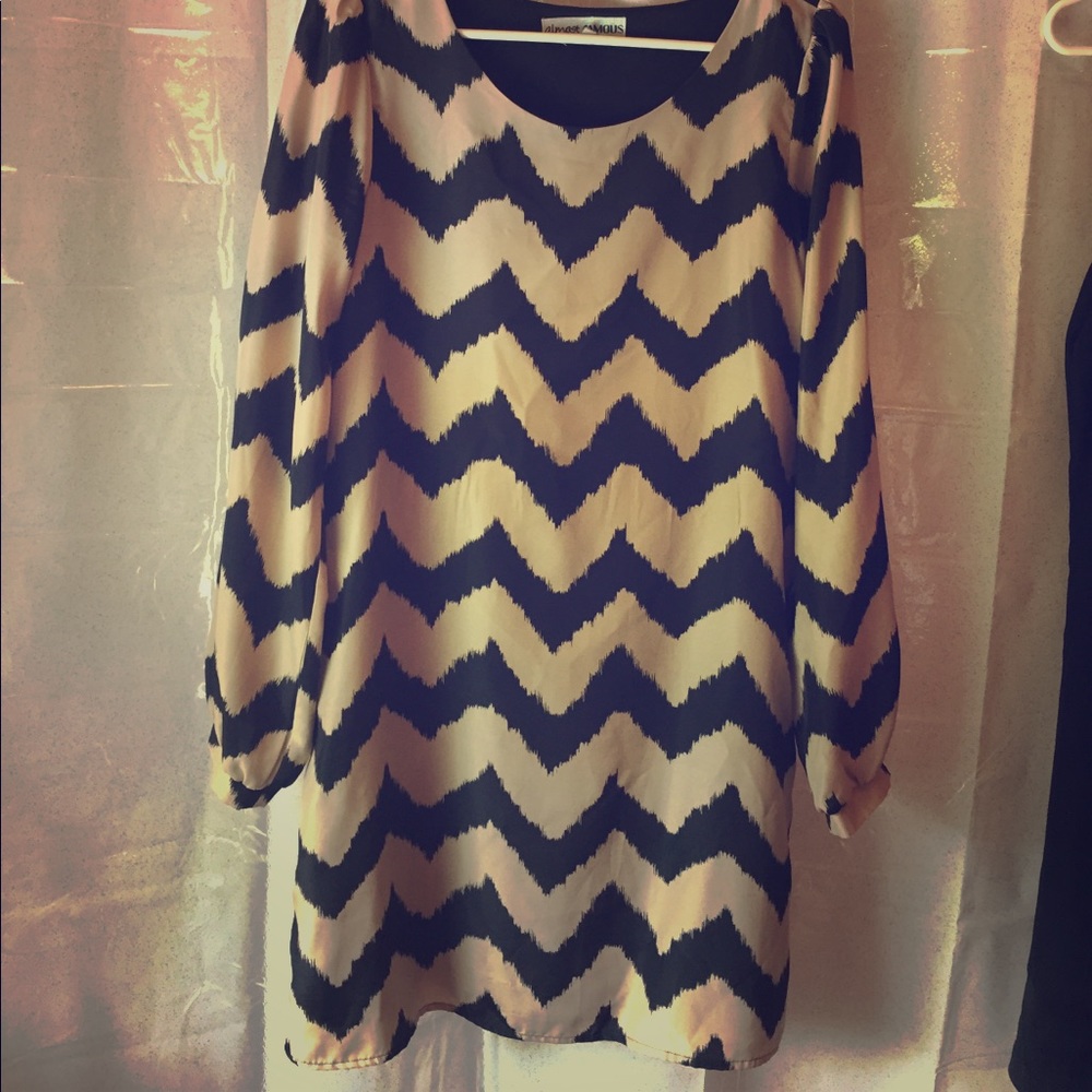 Black and Tan long sleeve dress