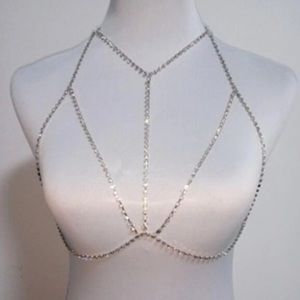 Body chain rhinestone bralette