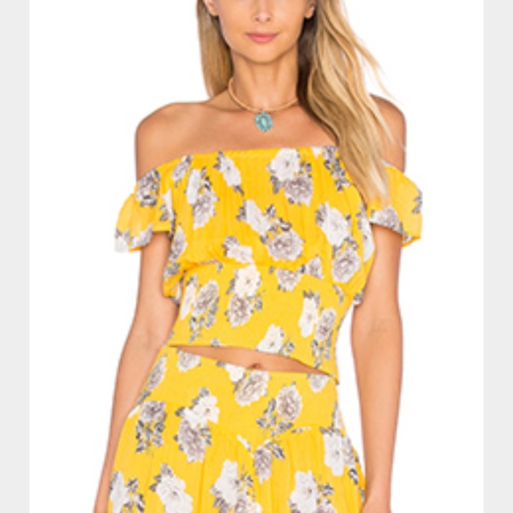 Mink pink yellow crop top