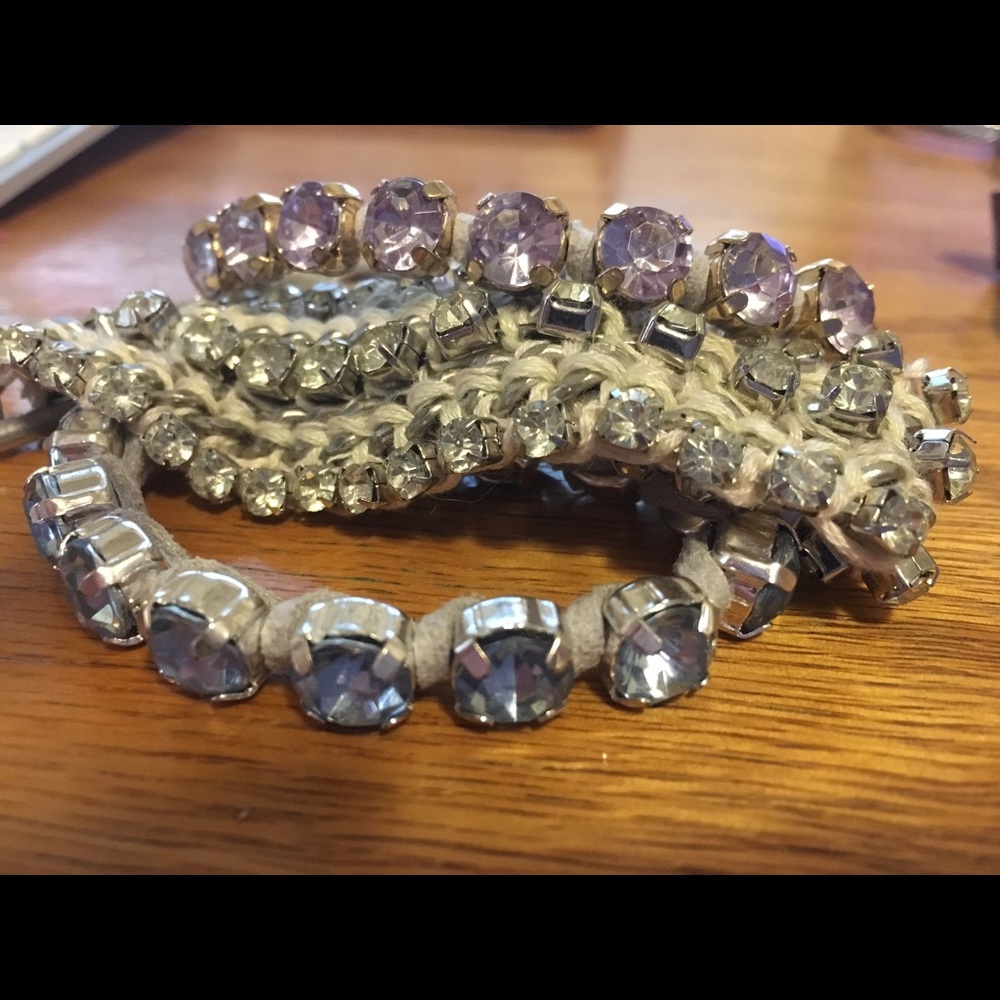 Three Sparkle Gem Bracelets