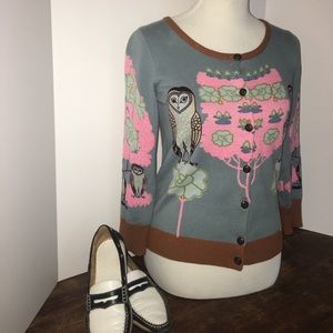 Anthropologie by Knitted Dove Owl Cardigan