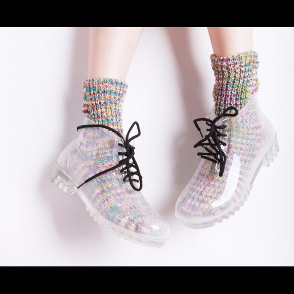 ✨Clear Rain Boots with Laces!✨