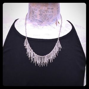 Silver Tone Fringe Necklace