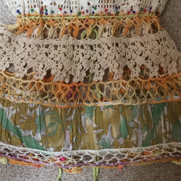 Free People Boho Crochet Top/Vest-Unique! - Picture 4 of 10