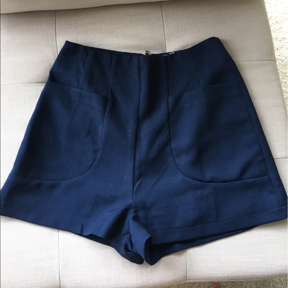 Navy, high waisted short