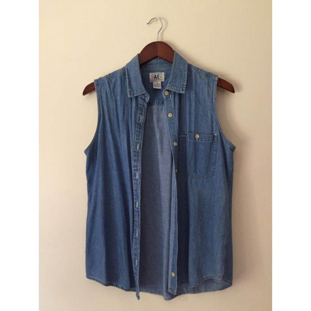 Denim Button Down Vest