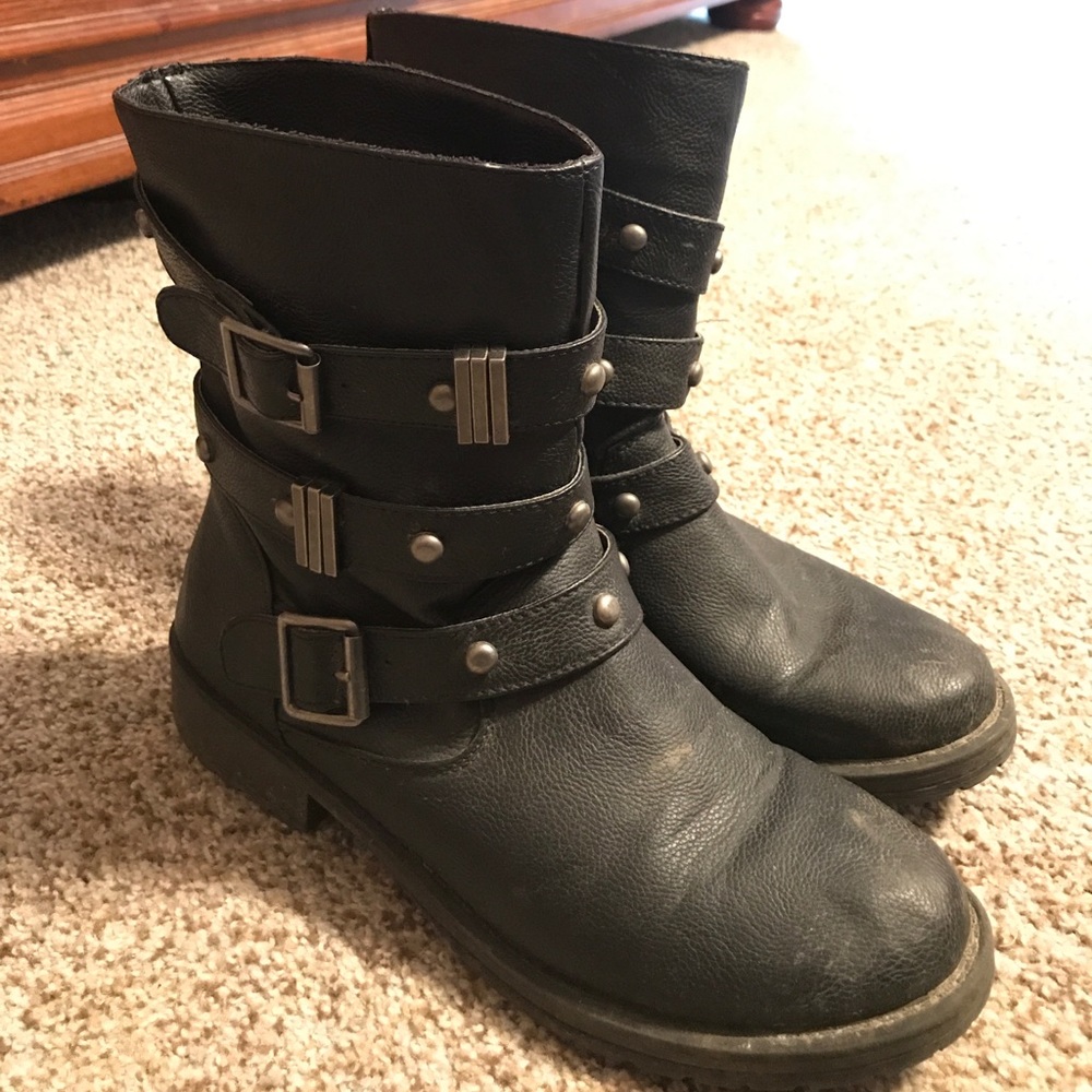 Black Moto Boots