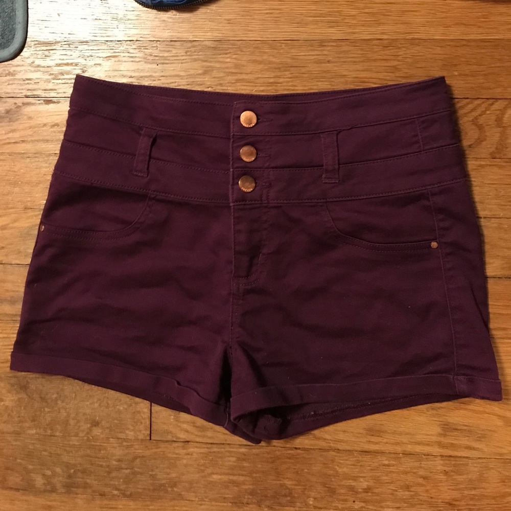 High waisted purple/ plum shorts!