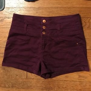 High waisted purple/ plum shorts!