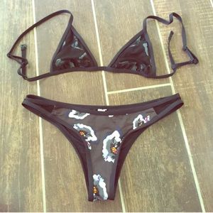 New Tavik black mesh bikini SET