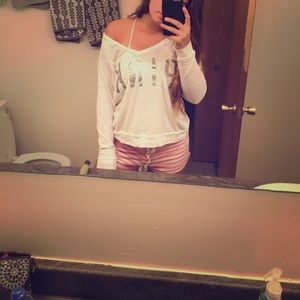 Victoria's Secret PINK white lounge long sleeve