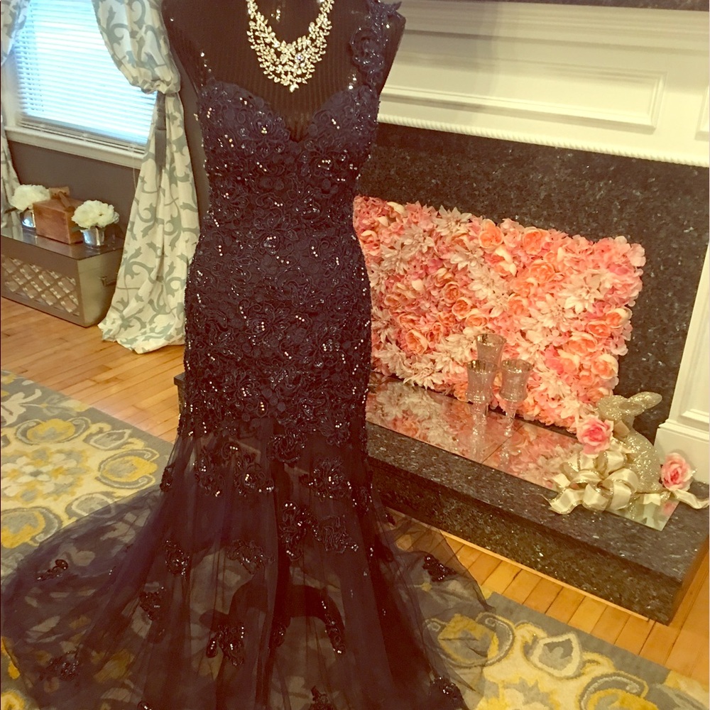One shoulder sweetheart prom or evening gown blue