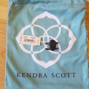NWT Elyse Gunmetal Druzy Kendra Scott Ring